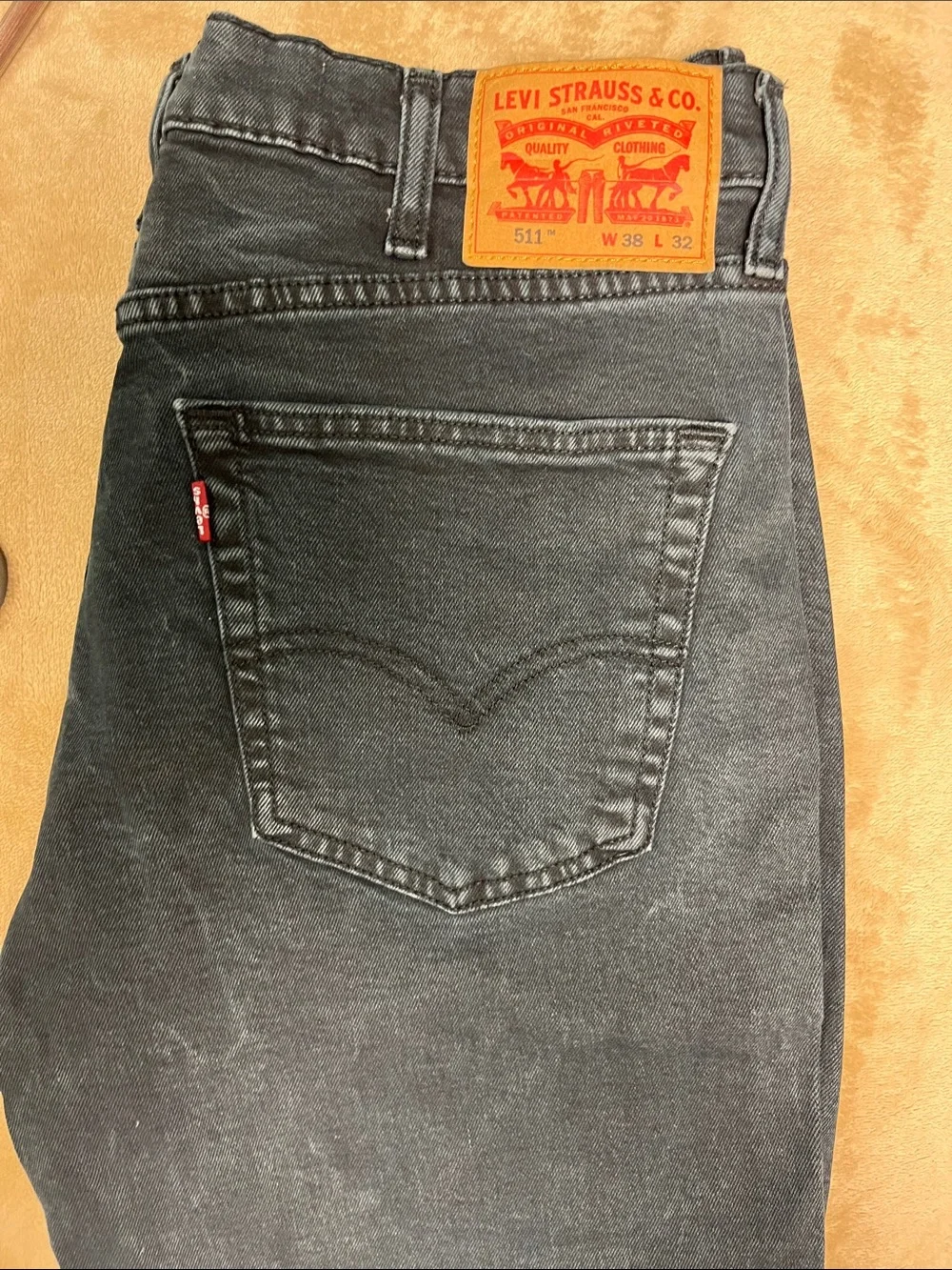 Levi's 511 Slim Men's Jeans in Washed Black size 38 x 32